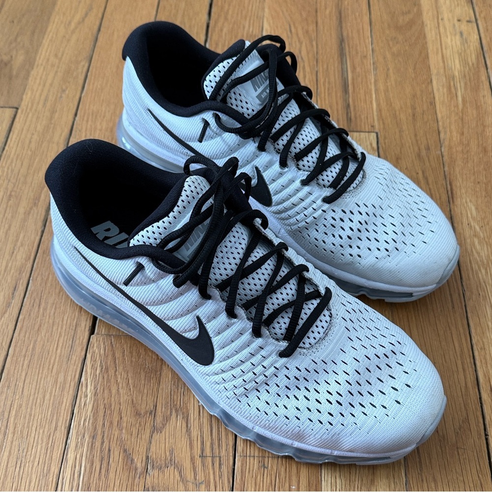 Nike White Pure Platinum Black Air Max Sneakers - Picture 5 of 12